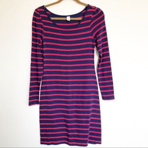 Old Navy Long Sleeve Navy Red Stripe Dress